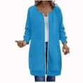thumbnail image 4 of jtjvou Long Hoodies for Women Zip Up Fleece Oversized Tunic Sweatshirts with Pockets 2025 Fall Lightweight Jackets Blue S, 4 of 4