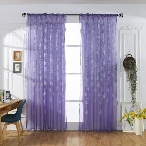 XGFHYJEH Christmas Sheer Curtain for living Room, Christmas Snowflake Curtain For Kitchen Dinning Room, Christmas Decorations Indoor Clearance