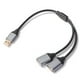 thumbnail image 1 of Cable Extensión 2 en 1 USB Splitter Adaptador Alimentación Masculina A, 1 of 9