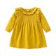 thumbnail image 1 of Odeerbi Niñas Ruffle Suéter Vestido Primavera Otoño Algodón Punto Vestidos Niños Color Sólido Dulce Vestido Manga Larga Flor Cuello Vestido, 1 of 3