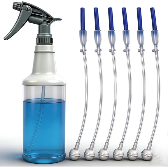 6 Pack Universal Fit 360° Spray Bottle Adapter, 4.3in Weighted Tube Replacement for Triggers and Pump Sprayers, For Kitchen, Garden, Home and Office, Cleaning Solutions (6*Pack)