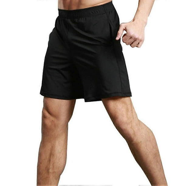 Mens Elastic Waist Running Shorts Quick Dry For Sports Activities Size M Black 1Set