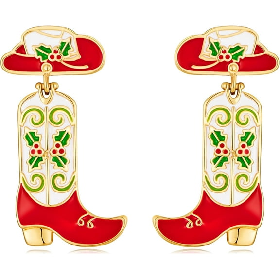 Western Cowgirl Earrings for Women Hat Boot Horsehoe Earrings Cowboy Country Drop Earring Cowboy Chic Jewelry