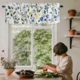 thumbnail image 5 of Yellow Blue Floral Plant Window Valance Curtain Wildflowers Green Leaf Rod Pocket Short Curtain for Living Room, Bedroom & Kitchen Window Decor 42x18in, 5 of 8