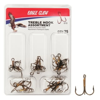 Eagle Claw Fletcher Shryock Needlepoint 2X Kahle Treble Fishing Hooks,  Black, Size 2, 15 Pack 
