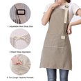 thumbnail image 3 of Delantal de algodón para hombre y mujer | Tu delantal de algodón y lino, delantal de cocina, delantal de cocina con cinta ajustable para el cuello y cinturón largo., 3 of 5