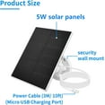 thumbnail image 3 of 5W Solar Panel for Wireless Security Camera Outdoor, IP65 Waterproof USB Solar Panel Power for Wyze Cam Outdoor, Compatible with Rechargeable Battery Security Camera, Adjustable Mount Bracket 1 Pack, 3 of 9