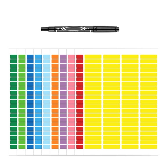 Colored Label Sticker in 10 Colors, Rectangle Colorful Coding Labels, Self-Adhesive Color Stickers for Inventory, Office