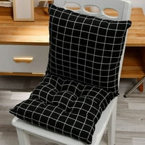 37" L x 19.5" W Black & White Lattice 1 Piece Rectangle Outdoor Chair Cushion