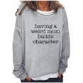 thumbnail image 2 of Puntoco mujeres de gran tamaño texto divertido letra impresa cuello redondo manga larga suelta solo sudadera tops pulóver blusa Puntoco Puntoco-2431, 2 of 3