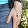 thumbnail image 3 of Mrs Claus with Mistletoe Santa Christmas Holiday Silver Plated Bracelet with Antiqued Oval Charm, 3 of 4