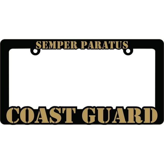 U.S. Coast Guard License Plate Frame Black & Yellow