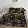 thumbnail image 2 of Happy 50th Birthday Gifts Throw Blanket for Men 50 Years Ago 1973 Birthday Gift Ideas for Women Wife Husband Soft Black Gold Flannel Fleece Blanket for Sofa Couch Party Decorations, 55'' x 70'', 2 of 5