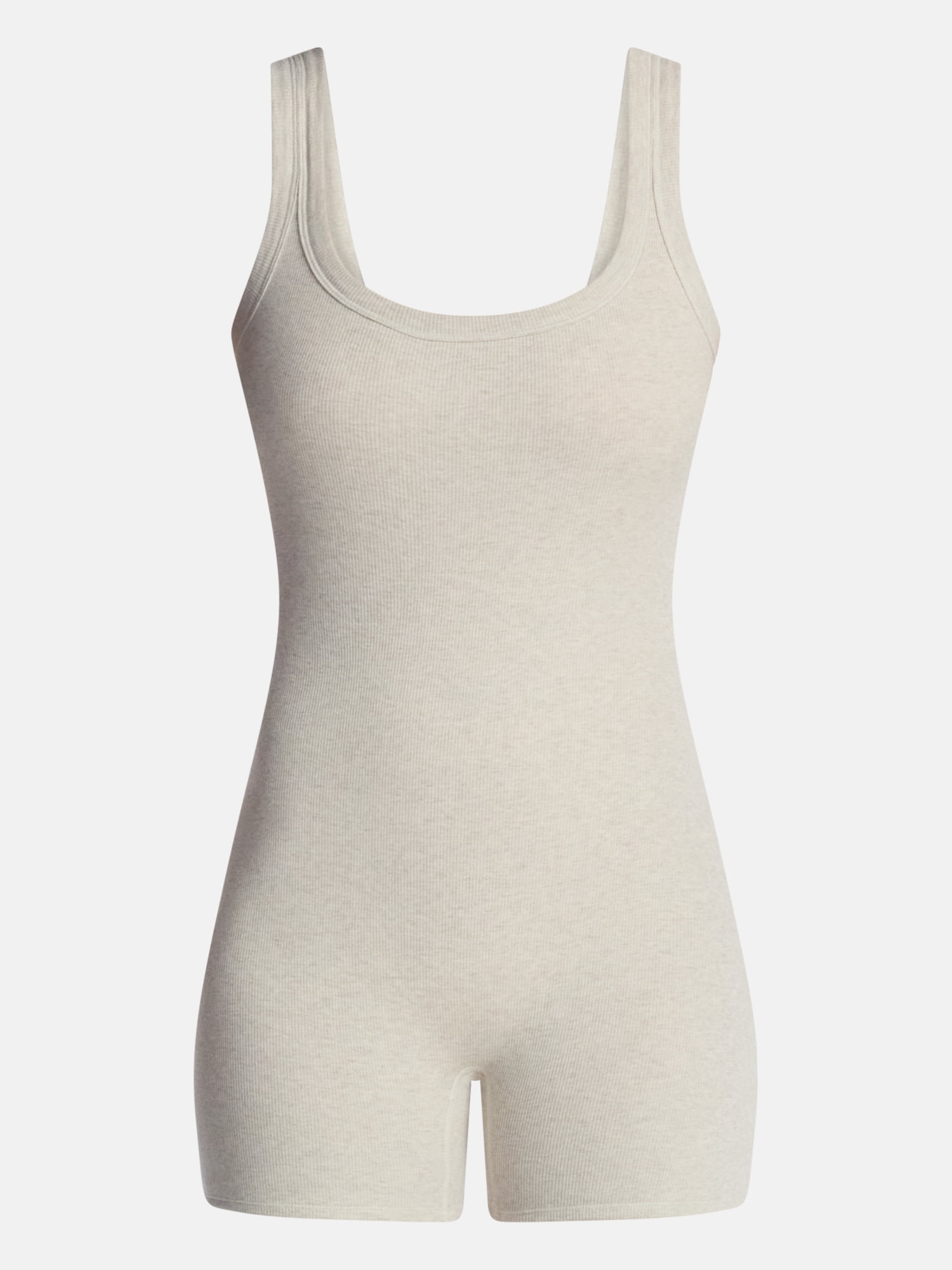 No Boundaries Cotton Stretch Ribbed Cozy Romper, Women's XS-XXXL