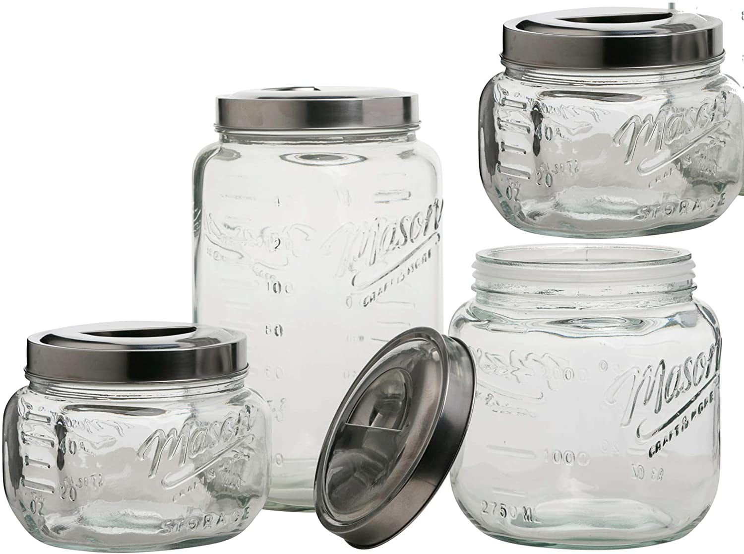 Eternal Night 4 - Piece 20oz. Glass Mason Jar Glassware Set