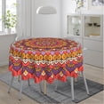 thumbnail image 6 of Mandala Red Vintage Waterproof Picnic Patio Party Round Table Cloth Cover Decorations Fabric 60 Inch Circular Tablecloth for 20-47 Inch Home Dining Room Kitchen Decor, 6 of 6