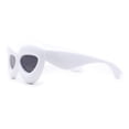 thumbnail image 3 of Womens Funky Balloon Thick Cat Eye Retro Plastic Sunglasses White Black, 3 of 4