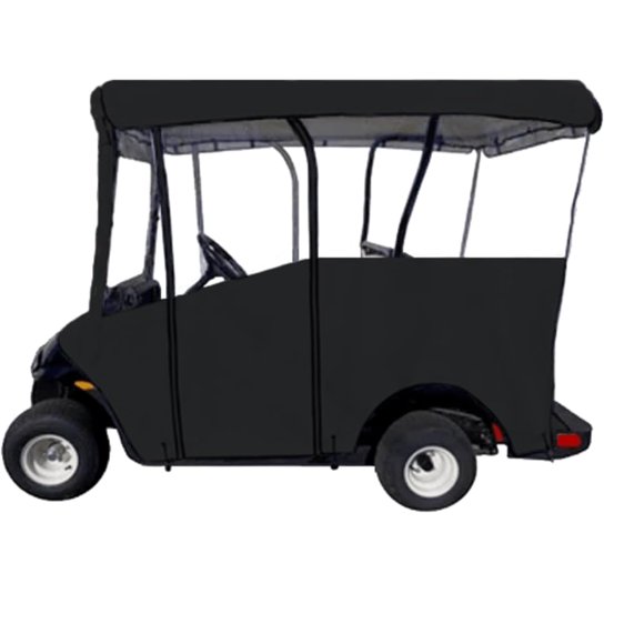 DoorWorks Housse de Voiturette de Golf jusqu'à 80 Pieds Housses de Voiturette de Golf 4 Passagers Imperméable Coupe-Vent anti-UV Accessoires de Voiturette de Golf Voyage à 4 Côtés Convient à Voiture Club Noir