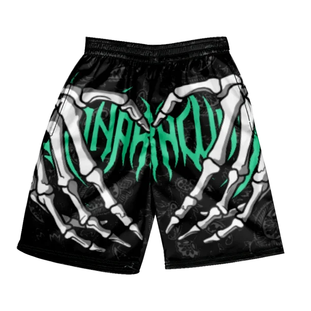 ALAZA Traje De Baño Punk De Calaveras De Secado Rápido, Pantalones Cortos De Playa Con Forro De Malla Para Hombres Y Niños, Multicolorido