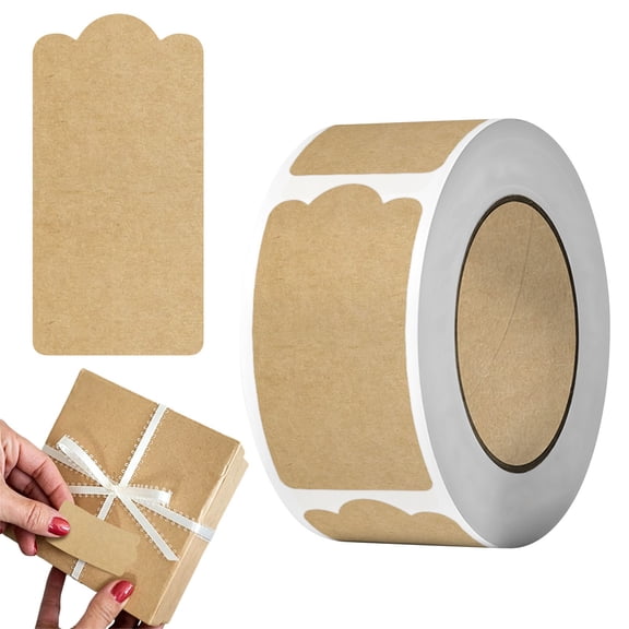 500 Pcs Natural Brown Kraft to and from Gift Tag Stickers 1.18"X2.36", Kraft to from Adhesive Gift Labels Sticker Christmas Holiday Present Labels, 500 Pcs/Roll