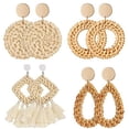 thumbnail image 4 of Qarigey 12 unidades/juego de pendientes de gota de ratán para niña, decoración de pendientes, regalos de joyería, colgante colgante para fiesta de Ropa, zapatos y accesorios Miscelánea Qarigey AP012290-00, 4 of 5