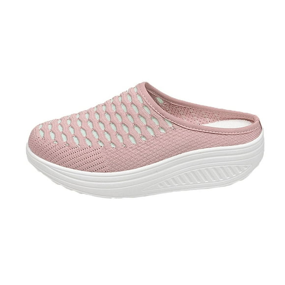 Wedge Slides for Women Closed Toe Breathable Slip On Slide Sandals Summer Casual Walking Mule Shoes