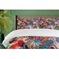 thumbnail image 4 of Ambesonne Colorful Duvet Cover Sets, Peacock Feather Animal, 2-Queen, Green Blue Red, 4 of 6