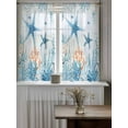 thumbnail image 4 of Blue Starfish Coastal Curtains 54 Inch Length,Sheer Curtains for Bedroom Living Room Window Summer Beach Sea Ocean Coral Jellyfish Voile Drapes Kitchen Curtains Small Half Window 42"x54" 2 Panels, 4 of 7