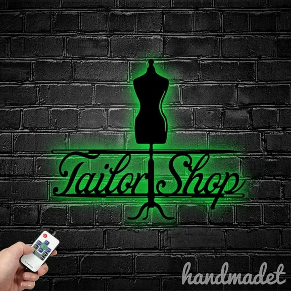 Handmadetneonsign Tailor Shop Metal Wall Art, Tailor Metal Sign Wall Decor, Tailor Metal Decor