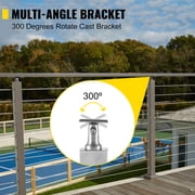 KFFKFF Wire Handrail Post for Deck Stair, 42 x 1.97 x 1.97, Stainless Steel Cable Railing Post with Pre-Drilled Pickets, Includes Mounting Bracket, Silver Stair Railing Kit