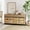 Oak, variant on Modern Sideboard Buffet Cabinet with Glass Doors and Adjustable Shelf Coffee Bar Storage Cabinet for Living Room Kitchen,Oak