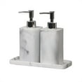 thumbnail image 1 of Juego de dispensador de jabón con textura de mármol elegante, 2 dispensadores de jabón de resina y 1 bandeja, juego de accesorios de baño, 1 of 5