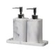 thumbnail image 1 of Juego de dispensador de jabón con textura de mármol elegante, 2 dispensadores de jabón de resina y 1 bandeja, juego de accesorios de baño, 1 of 5