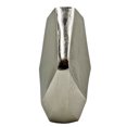 thumbnail image 3 of Bergamo Art 10" Tall Decorative Handmade Aluminum Diamond Flower Vase in Nickel, 3 of 5