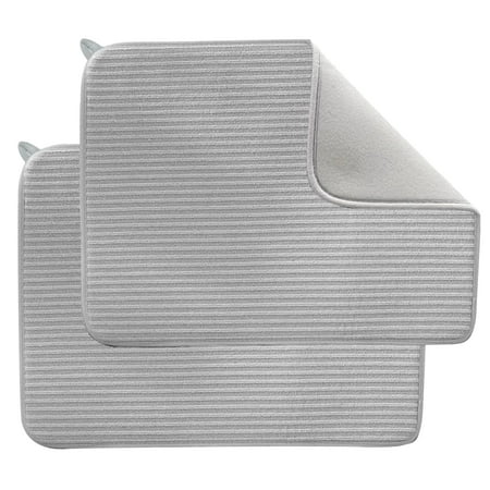 

HomeLife 2Pcs Large Dish Drying Mat Ultra-thick Non-slip Super Absorbent Kitchen Counter Dish Drying Pads Dish Drainers