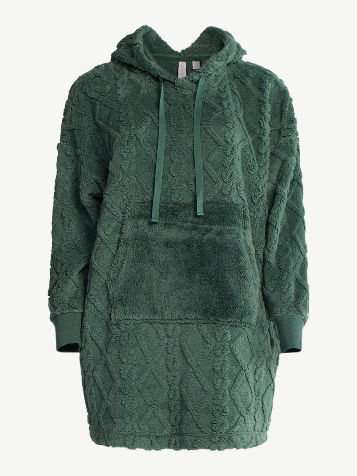 Joyspun Women's Oversized Hooded Plush Lounger, Size XS-3X