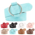 thumbnail image 4 of VONKY Female Solid Color Imitation Leather Metal Round Buckle Belt Girls Jeans Modeling Decoration Belt, 4 of 9