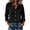 Black, variant on Women V Neck Button Down Blouse, Roll-Up Long Sleeve Linen Tops Daily Casual Dressy Shirt