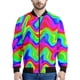 thumbnail image 3 of Chaqueta con cremallera con patrón psicodélico abstracto para hombre, chaqueta holgada informal de manga larga con estampado 3D colorido para otoño, ropa de calle, 3 of 5