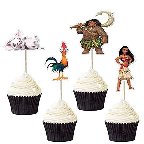 24 Pcs Moana Cake Topper For Children S Birthday Party Cake Decoration For Baby Shower Moana Pua Heihei Maui Walmart Com Walmart Com
