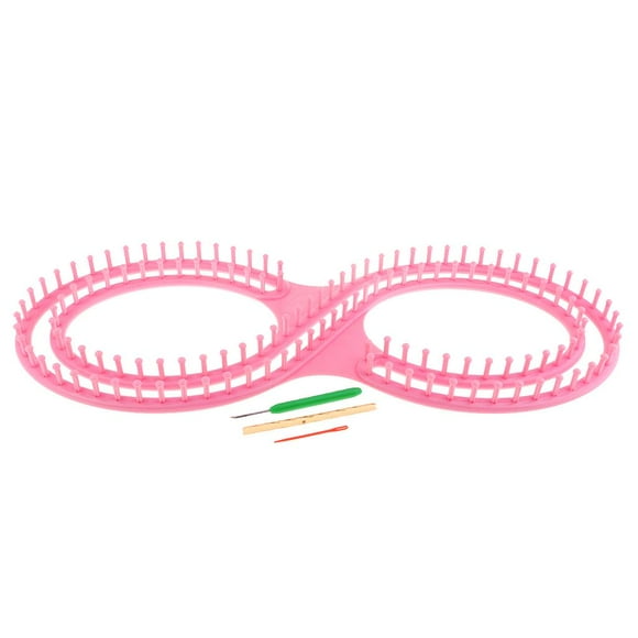 8 Shaped Knitting Loom Set Long Knitting Board Weave Yarn DIY Pink