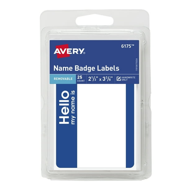 Avery Self-Adhesive Name Badge Labels, Blue Border, Handwrite Only, 2-3 ...