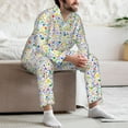thumbnail image 7 of Logiee Education And Science Print Mens Long Sleeve Pajama Set,Notched Collar Pajamas for Men, Men's Sleepwear,Mens Sleepwear with Pockets & Button Down-X-Large, 7 of 7