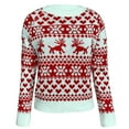 thumbnail image 4 of Chandail Col Rond pour Femmes 2025, Chandail de Noël Flocon de Neige, Tricot Froid, 4 of 7