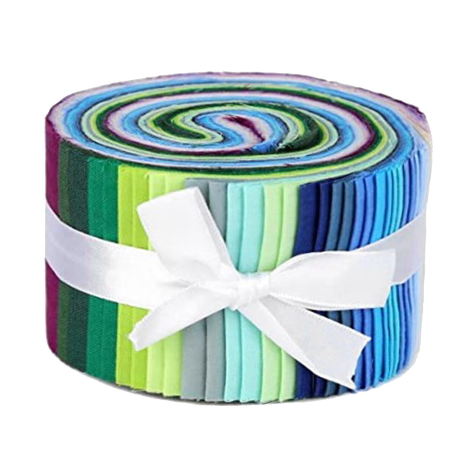 72Pieces Jelly Fabric Roll 2.5 Inch Roll up Fabric Quilting Strips Floral Printed Craft Fabric Bundle Precut Patchwork with