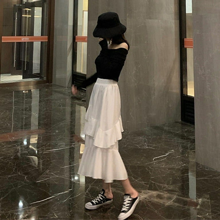 White maxi cheap skirt walmart