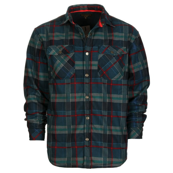 Gioberti Mens Checkered Flannel Jacket With Velvet Underlining