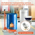 thumbnail image 2 of Heavy Duty Drum Dolly,55 Gallon Barrel Dolly with 3 Poly-on-Steel Wheels with Brake, 1000 LBS Capacity Trash Can Dolly with Handle, Orange Steel Frame Dolly, 2 of 7