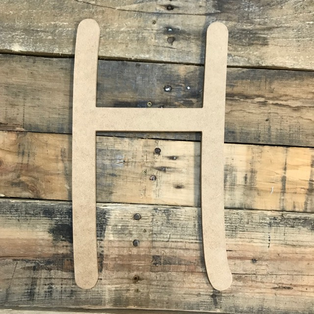 6" Blank Wood Letter H, Fall is Coming Font, BuildACross