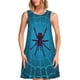 thumbnail image 1 of Balery Spider And Cobweb Vestidos de verano para mujer con estampado: vestido holgado sin mangas, vestido playero informal y cómodo para días calurosos., 1 of 7